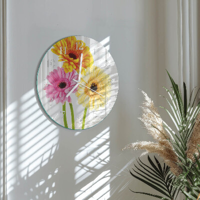 Round wall clock Flowers
