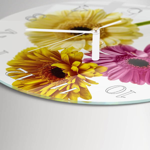 Round wall clock Flowers