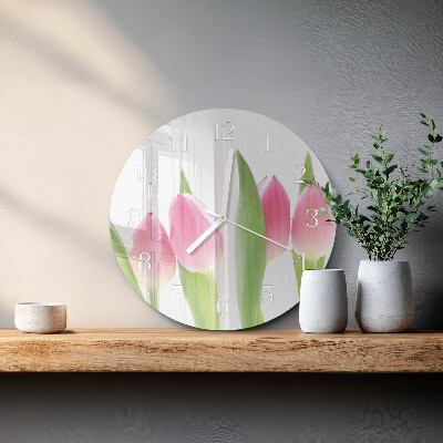 Round wall clock Tulips