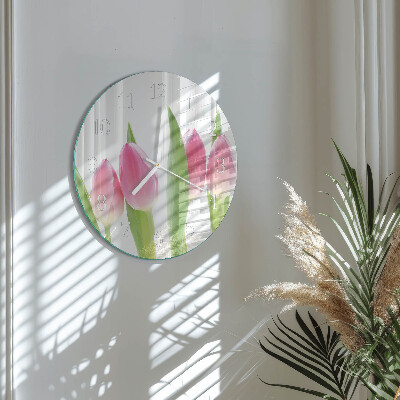 Round wall clock Tulips