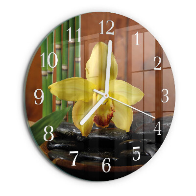 Round wall clock Bamboo Orchid