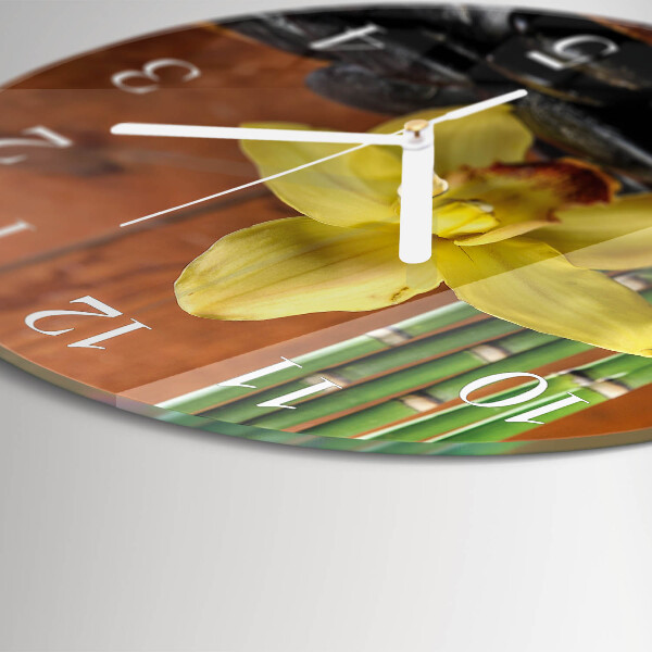 Round wall clock Bamboo Orchid