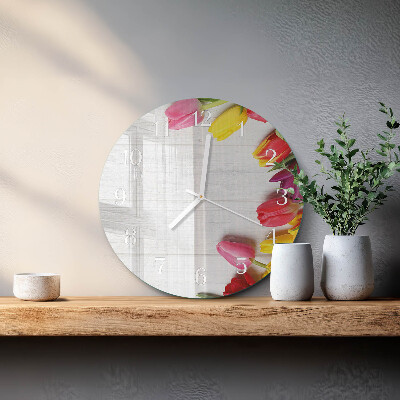 Round wall clock Tulips