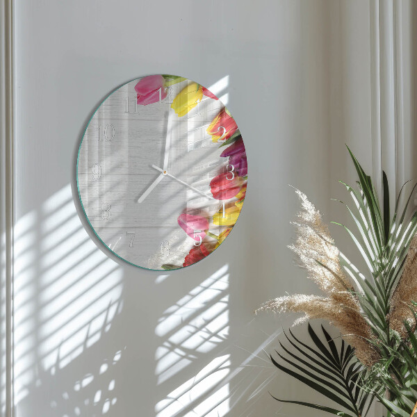 Round wall clock Tulips