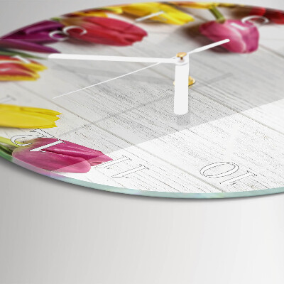 Round wall clock Tulips