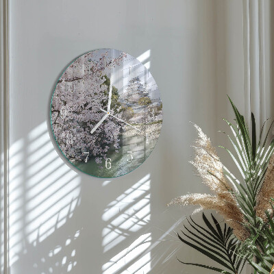 Round wall clock Cherry Trees