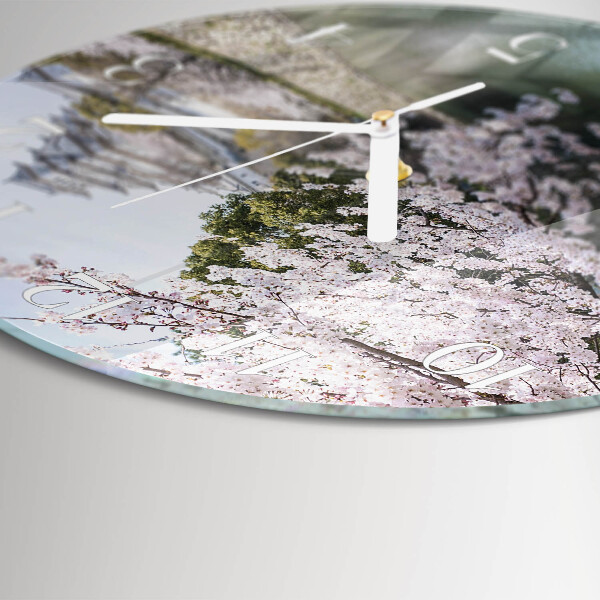 Round wall clock Cherry Trees