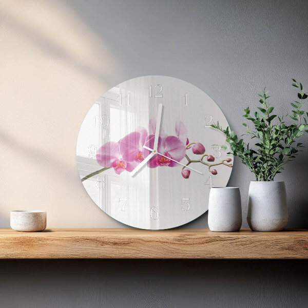 Round wall clock Orchid