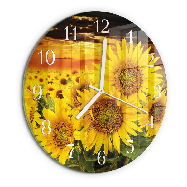 Round wall clock Sunflowers