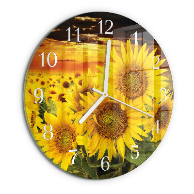 Round wall clock Sunflowers