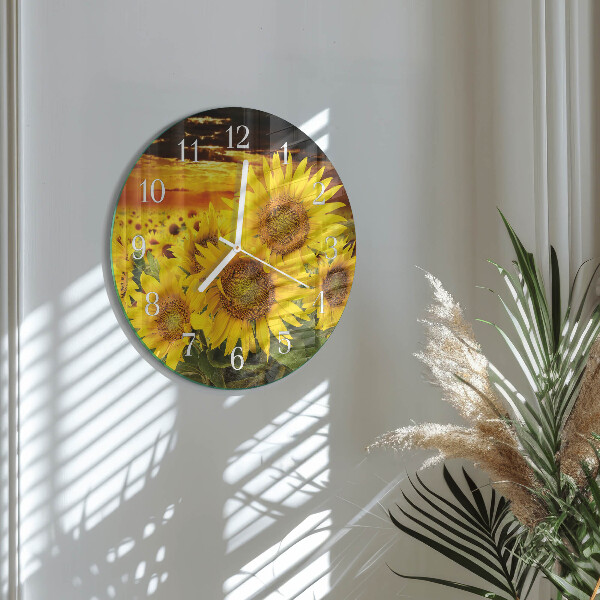 Round wall clock Sunflowers