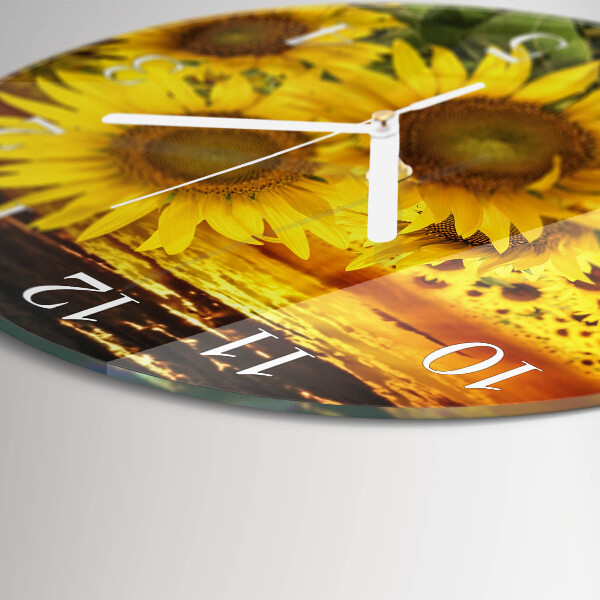 Round wall clock Sunflowers