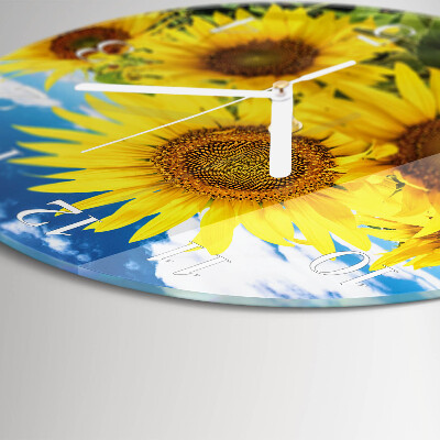 Round wall clock Sunflowers