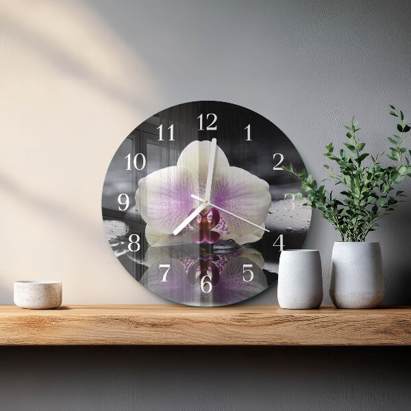 Round wall clock Orchid
