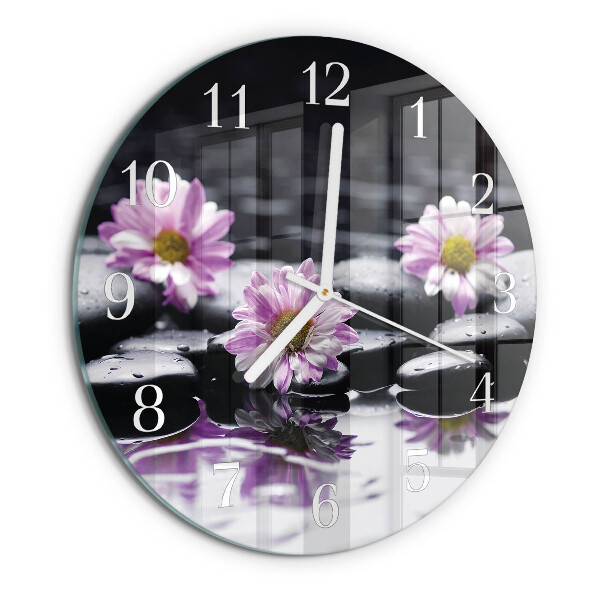 Round wall clock Flowers