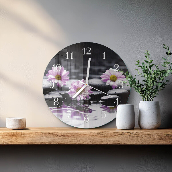 Round wall clock Flowers