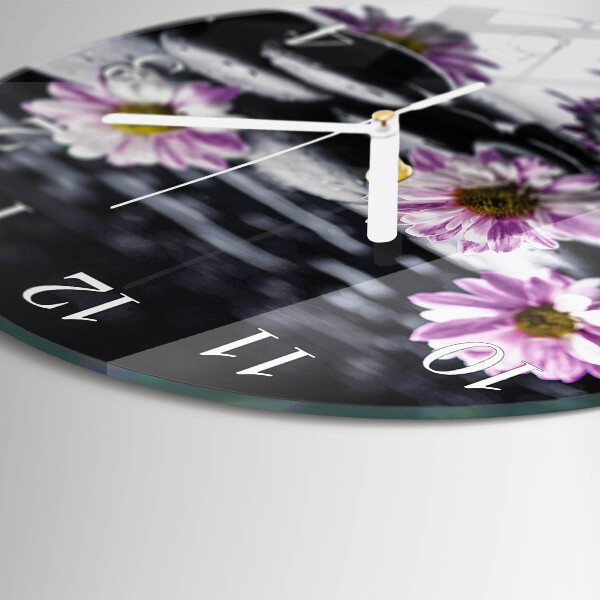 Round wall clock Flowers