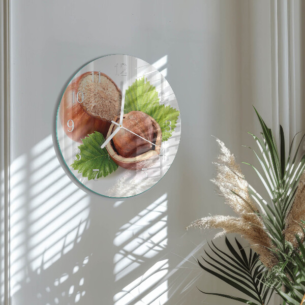 Round wall clock Hazelnuts