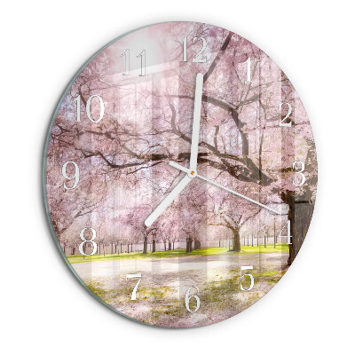 Round wall clock Cherry Trees