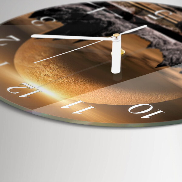 Round wall clock Mountains