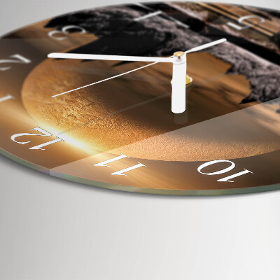 Round wall clock Mountains
