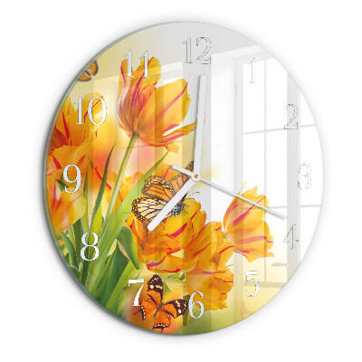 Round wall clock Tulips