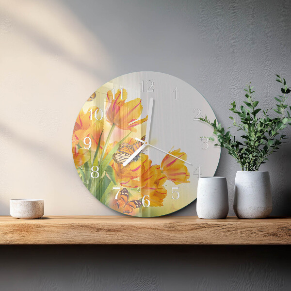Round wall clock Tulips