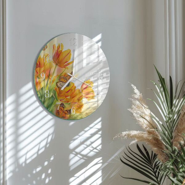 Round wall clock Tulips