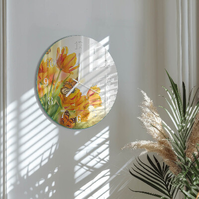 Round wall clock Tulips