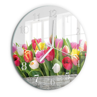 Round wall clock Tulips