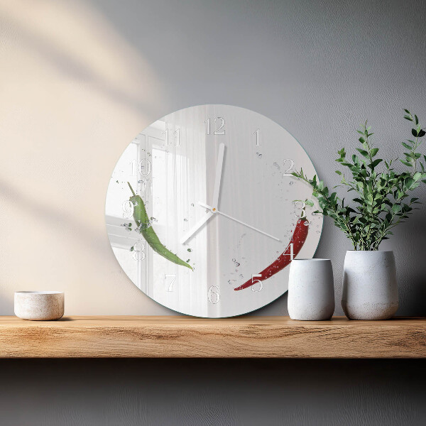 Round wall clock Chili peppers