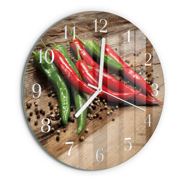 Round wall clock Chili peppers