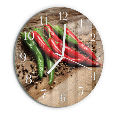 Round wall clock Chili peppers