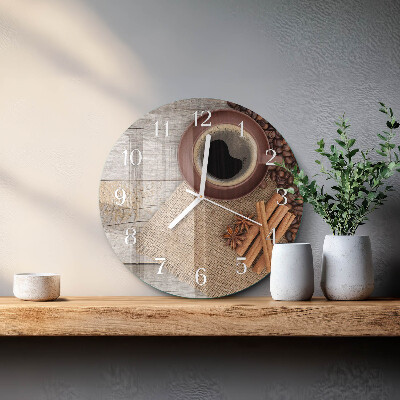 Round wall clock Coffee Beans