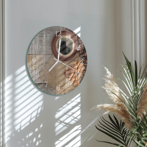 Round wall clock Coffee Beans