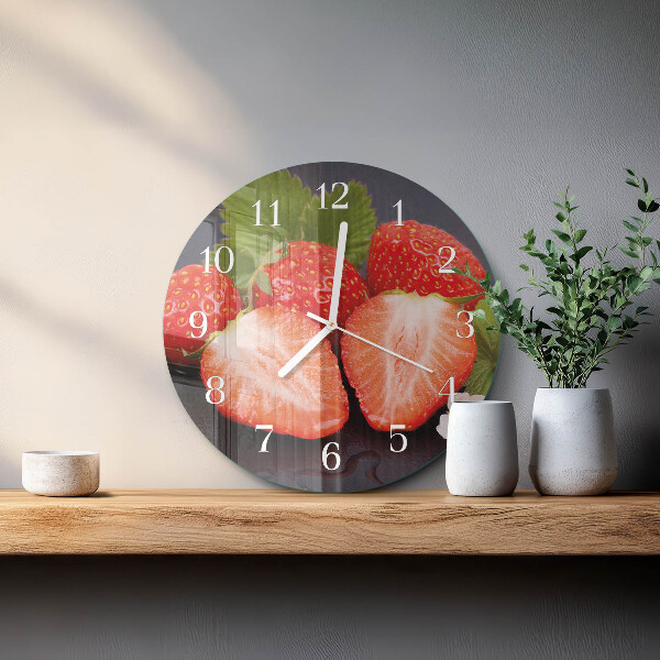 Round wall clock Strawberries