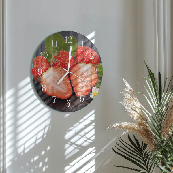 Round wall clock Strawberries