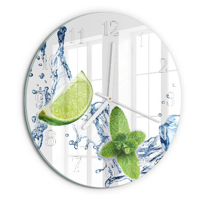 Round wall clock Mint with Lime