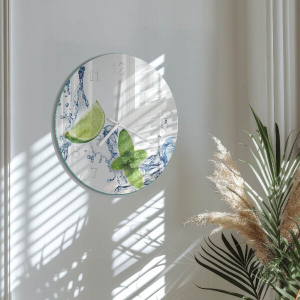 Round wall clock Mint with Lime