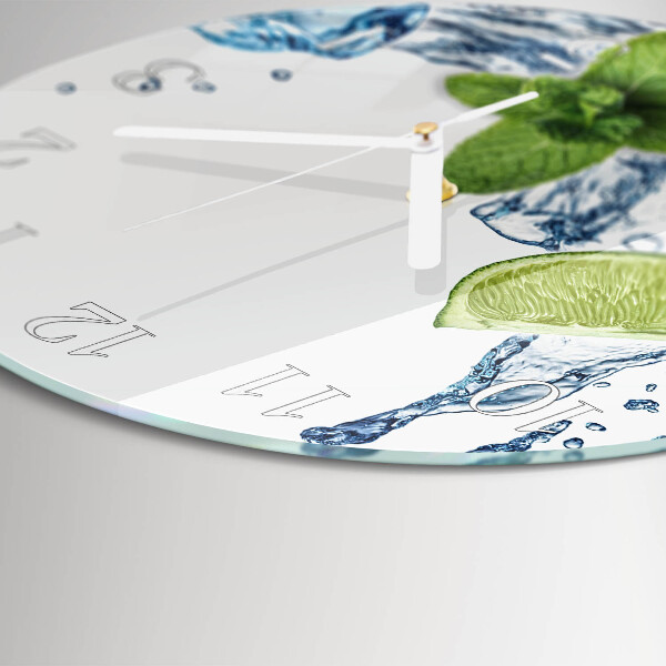Round wall clock Mint with Lime