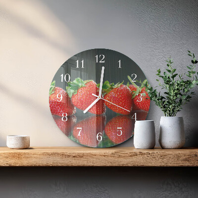 Round wall clock Strawberries