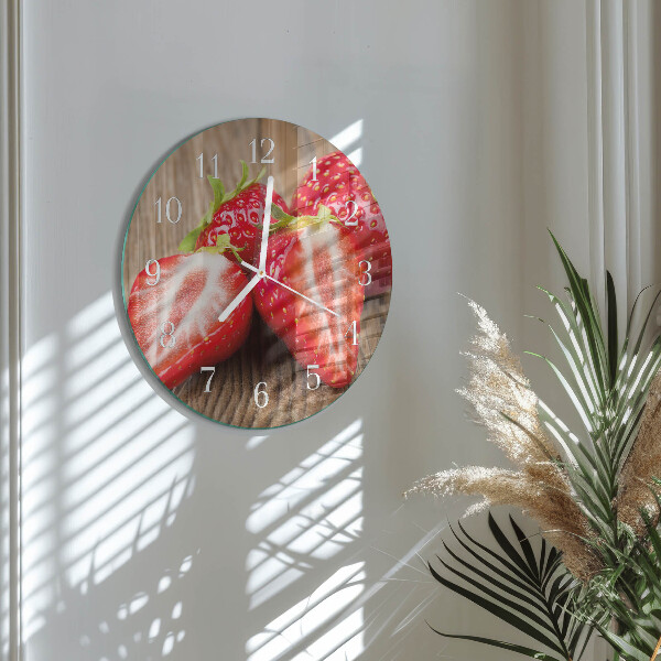 Round wall clock Strawberries