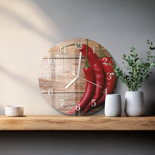 Round wall clock Chili peppers
