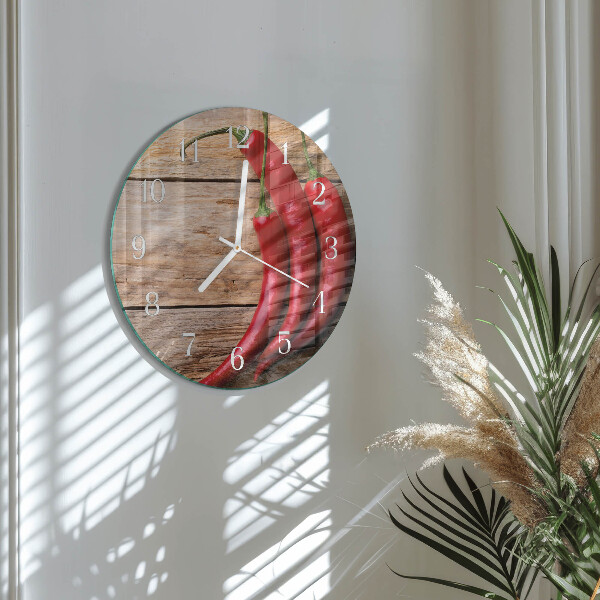 Round wall clock Chili peppers