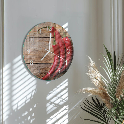 Round wall clock Chili peppers