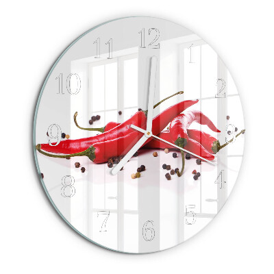 Round wall clock Chili peppers