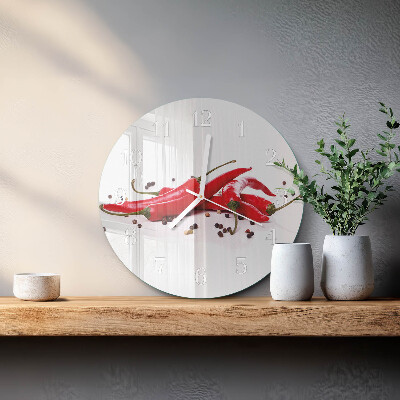 Round wall clock Chili peppers