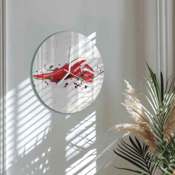 Round wall clock Chili peppers