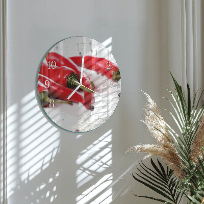 Round wall clock Chili peppers
