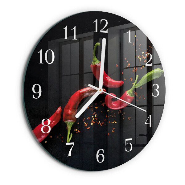 Round wall clock Chili peppers